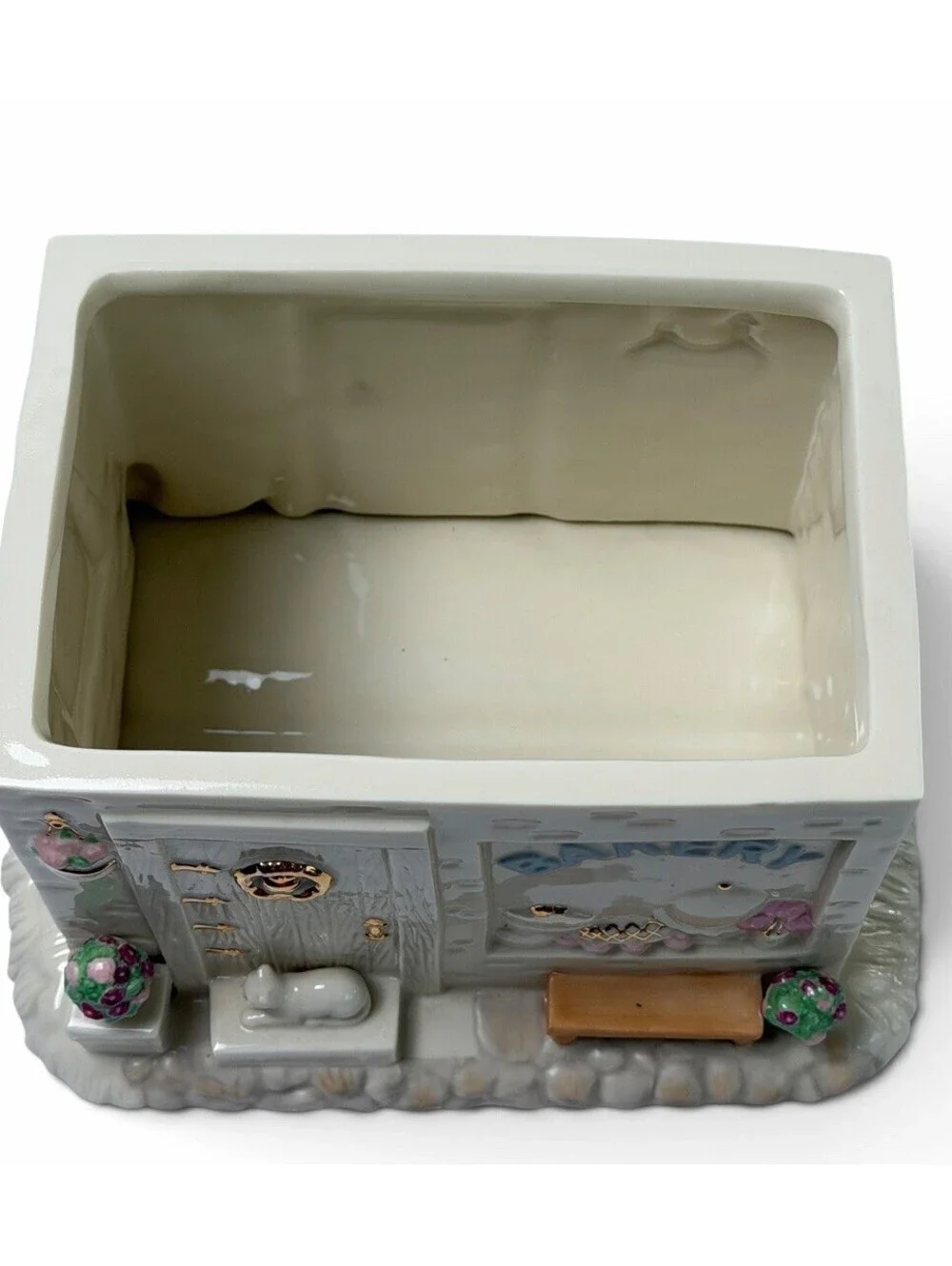 Vintage “The Irish Blessing” Bakery Cookie Jar Porcelain Cottage ( Minor Flaw)